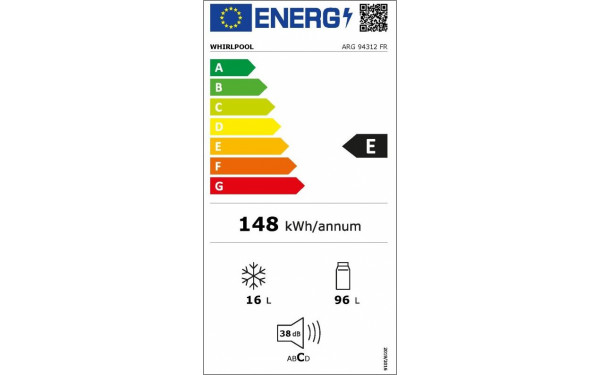 WHIRLPOOL ARG94312FR - &Eacute;tiquette &eacute;nergie v2