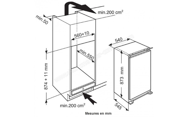 WHIRLPOOL ARGR715 - Schema d'encastrement