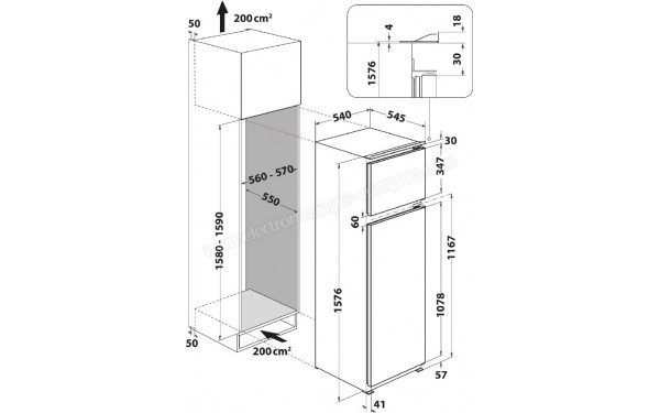 WHIRLPOOL ART3642 - Dimensions