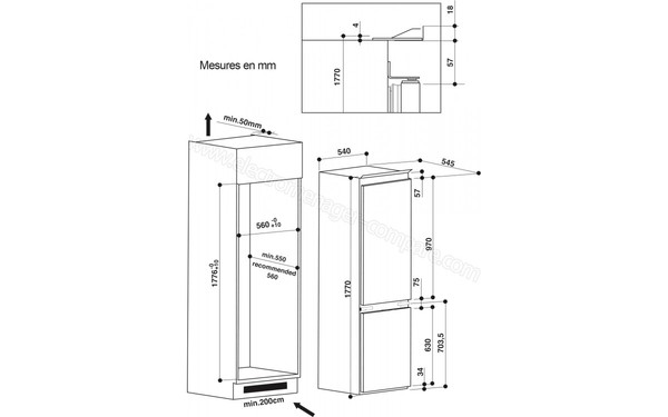 WHIRLPOOL ART6502/A+ - Sch&eacute;ma d'encastrement