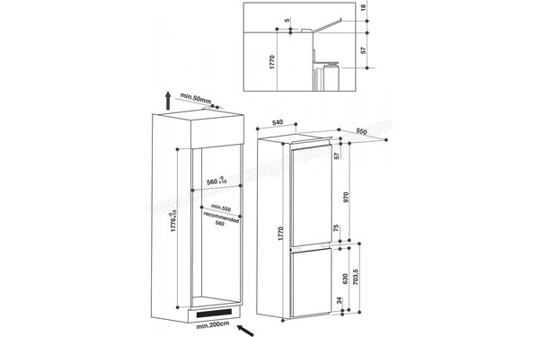 WHIRLPOOL ART6510/A+SF - Schema d'encastrement