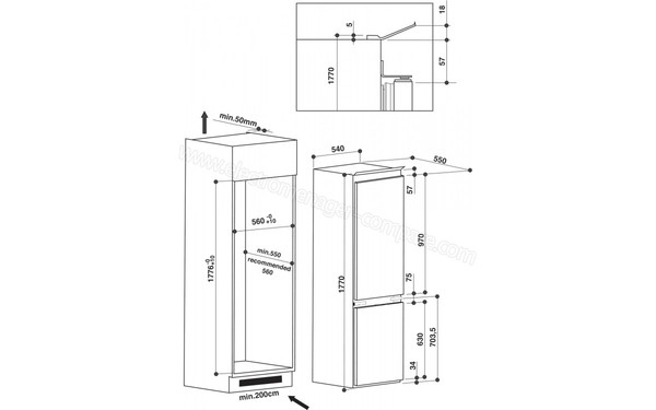 WHIRLPOOL ART6511/A+ - Schema d'encastrement