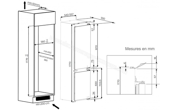 WHIRLPOOL ART6514/A+ - Sch&eacute;ma d'encastrement