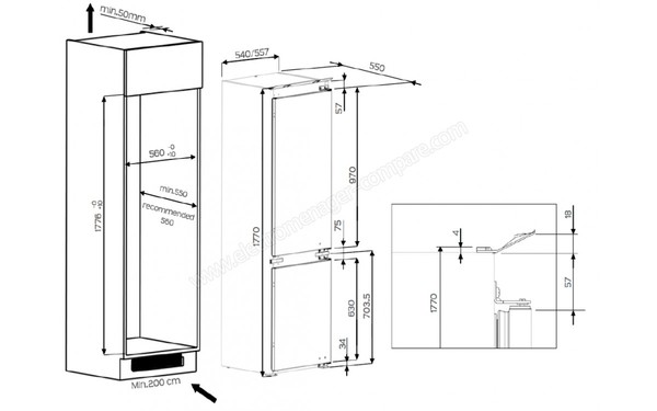 WHIRLPOOL ART6601/A+ - Schema d'encastrement