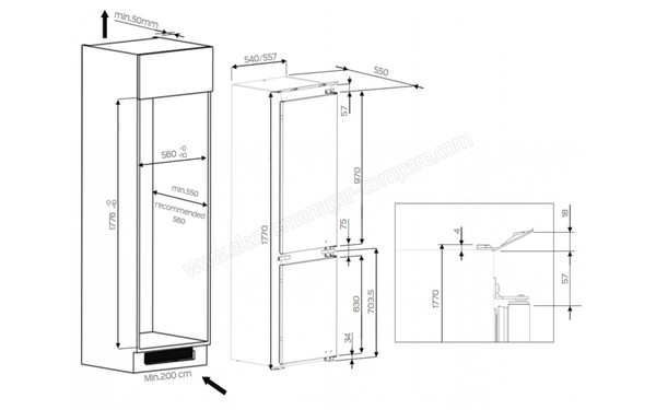 WHIRLPOOL ART6610/A++ - Schema d'encastrement
