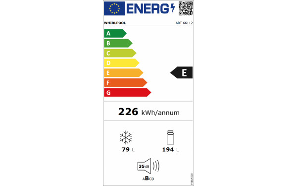 WHIRLPOOL ART66112 - &Eacute;tiquette &eacute;nergie v2