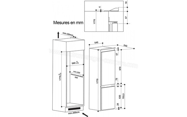 WHIRLPOOL ART6611/A++ - Sch&eacute;ma d'encastrement