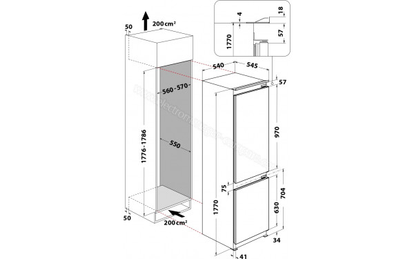 WHIRLPOOL ART 6711 SF2 - Dimensions