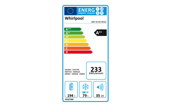 WHIRLPOOL ART6719SFD2 - &Eacute;tiquette &eacute;nergie