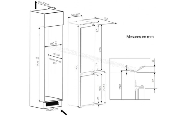 WHIRLPOOL ART890/A++NF - Sch&eacute;ma d'encastrement