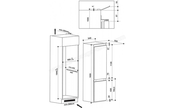 WHIRLPOOL ART9610/A+ - Schema d'encastrement