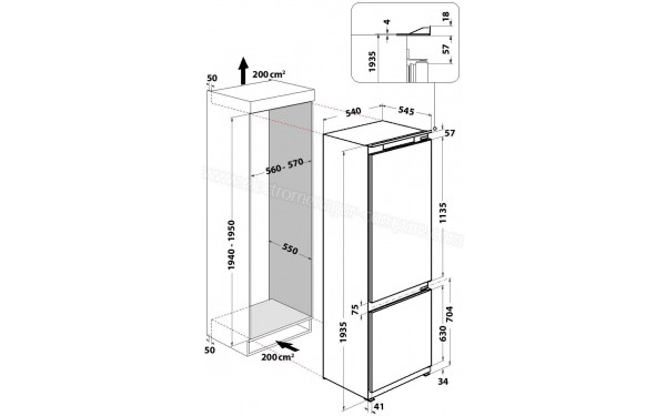 WHIRLPOOL ART971012 - Dimensions