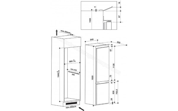 WHIRLPOOL ART 9810/A+ - Dimensions