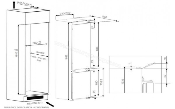 WHIRLPOOL ART9811SF2 - Dimensions