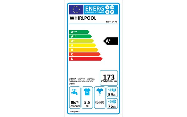WHIRLPOOL AWE 5521 - &Eacute;tiquette &eacute;nergie