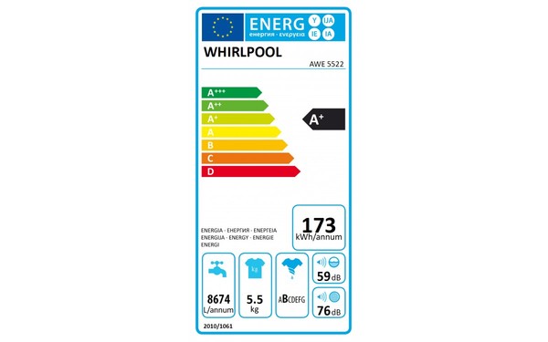 WHIRLPOOL AWE 5522 - &Eacute;tiquette &eacute;nergie