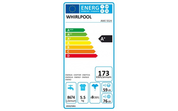WHIRLPOOL AWE 5524 - &Eacute;tiquette &eacute;nergie