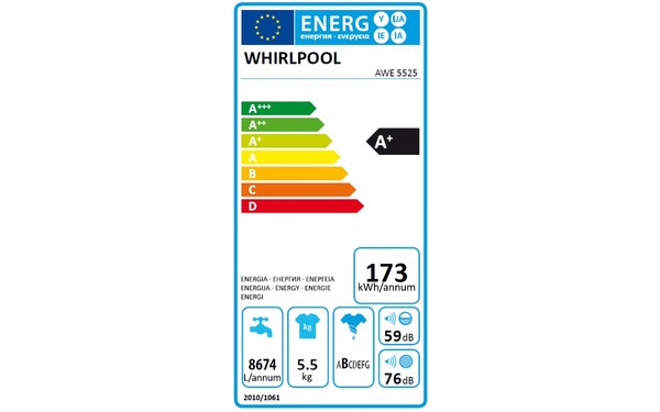 WHIRLPOOL AWE 5525 - &Eacute;tiquette &eacute;nergie