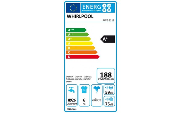 WHIRLPOOL AWE 6111 - &Eacute;tiquette &eacute;nergie