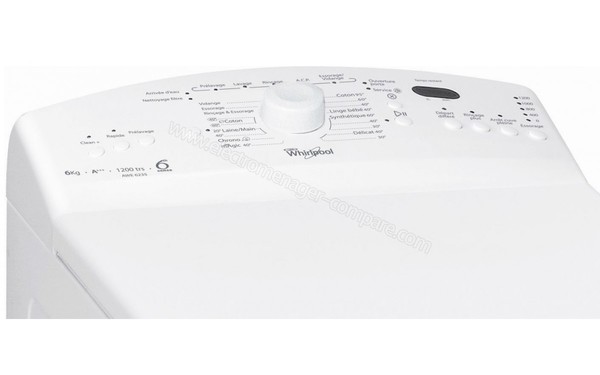 WHIRLPOOL AWE 6235 - Panneau de commandes (cr&eacute;dit : Boulanger)