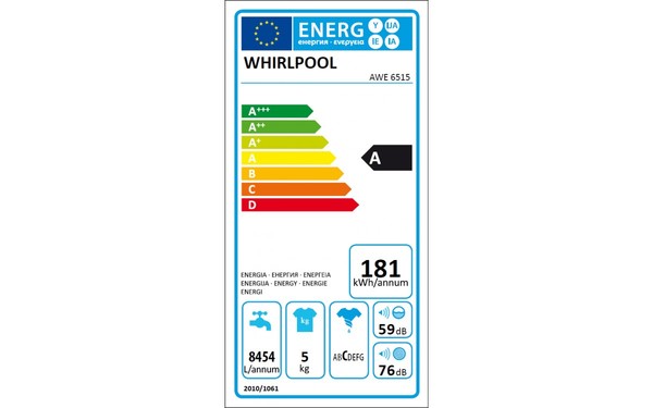 WHIRLPOOL AWE6515 - &Eacute;tiquette &eacute;nergie