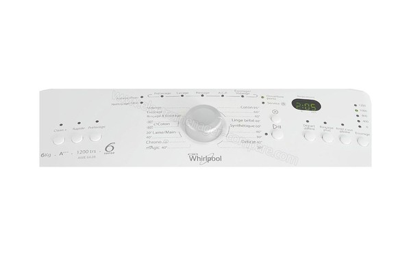 WHIRLPOOL AWE 6628 - Panneau de commandes (cr&eacute;dit : Darty)