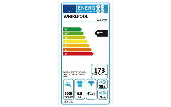 WHIRLPOOL AWE 6762 - &Eacute;tiquette &eacute;nergie
