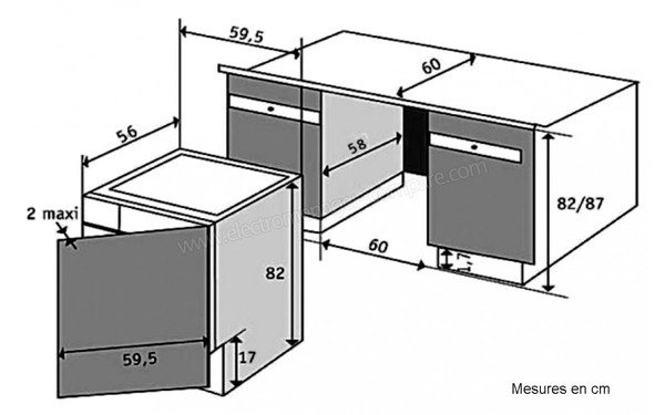 WHIRLPOOL AWOD080 - Schema d'encastrement