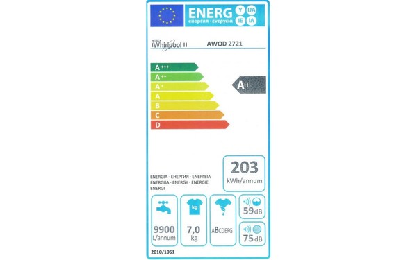 WHIRLPOOL AWOD 2721 - &Eacute;tiquette &eacute;nergie