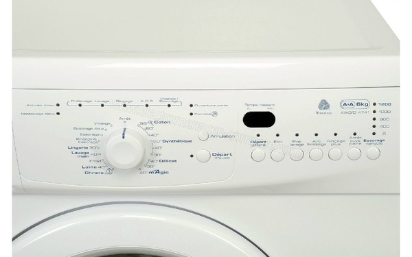 WHIRLPOOL AWO/D 4741 - Panneau de commandes (cr&eacute;dit : Darty)