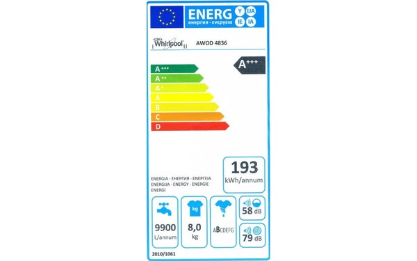 WHIRLPOOL AWOD 4836 - &Eacute;tiquette &eacute;nergie