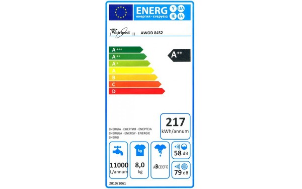 WHIRLPOOL AWOD 8452 - &Eacute;tiquette &eacute;nergie