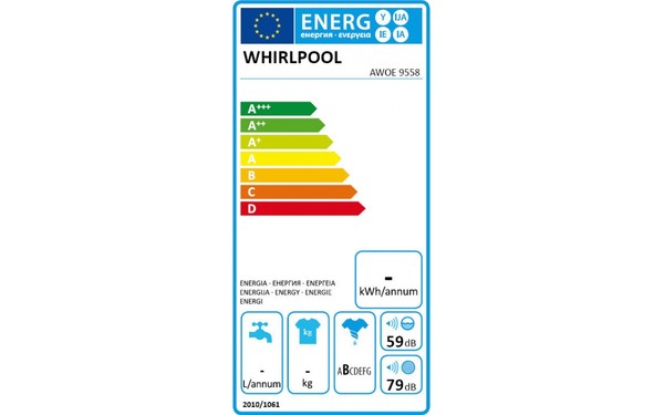 WHIRLPOOL AWOE 9558 - &Eacute;tiquette &eacute;nergie