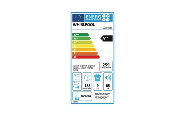 WHIRLPOOL AZA 9325 - &Eacute;tiquette &eacute;nergie