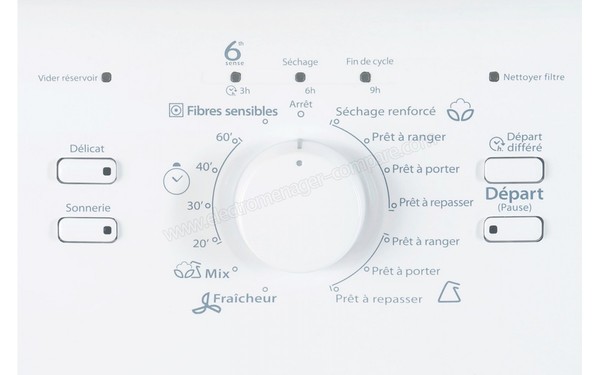 WHIRLPOOL AZB 7570 - Panneau de commandes (cr&eacute;dit : Darty)