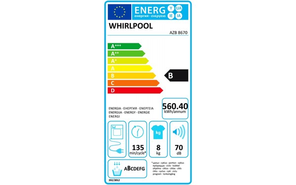WHIRLPOOL AZB 8670 - &Eacute;tiquette &eacute;nergie