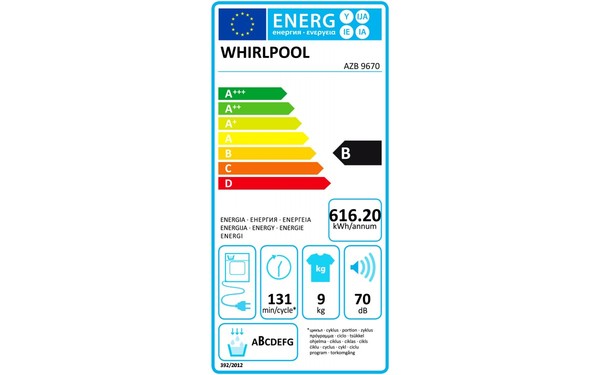 WHIRLPOOL AZB 9670 - &Eacute;tiquette &eacute;nergie