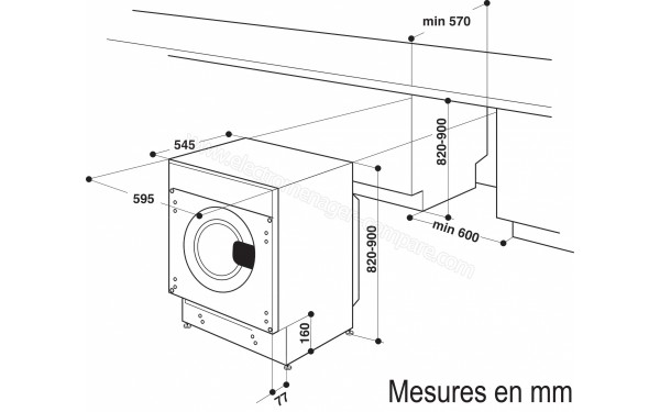 WHIRLPOOL BIWDWG75148EU - Schema d'encastrement