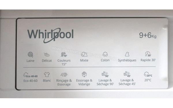 WHIRLPOOL BIWDWG961484FR - Vue des programmes (cr&eacute;dit : Boulanger)