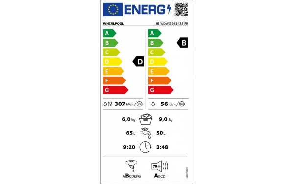 WHIRLPOOL BIWDWG961485FR - &Eacute;tiquette &eacute;nergie v2