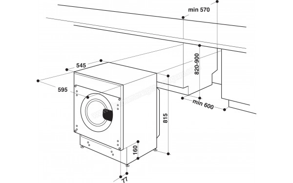 WHIRLPOOL BIWMWG81485EU - Dimensions