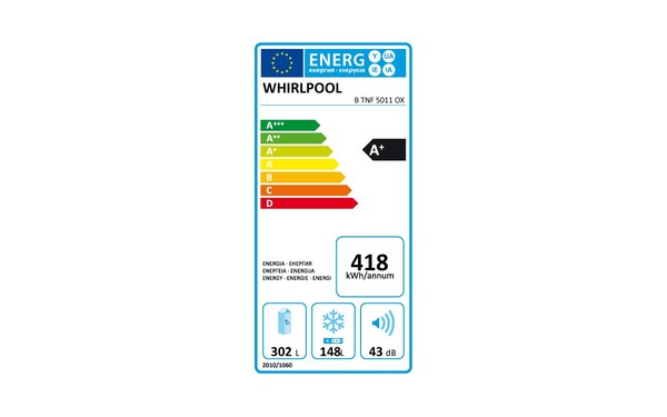 WHIRLPOOL BTNF5011OX - &Eacute;tiquette &eacute;nergie