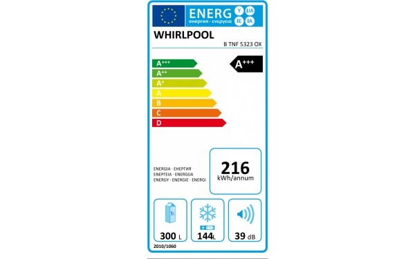WHIRLPOOL BTNF5323OX - &Eacute;tiquette &eacute;nergie