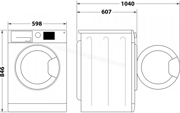 WHIRLPOOL CWD103MWBSFR - Dimensions