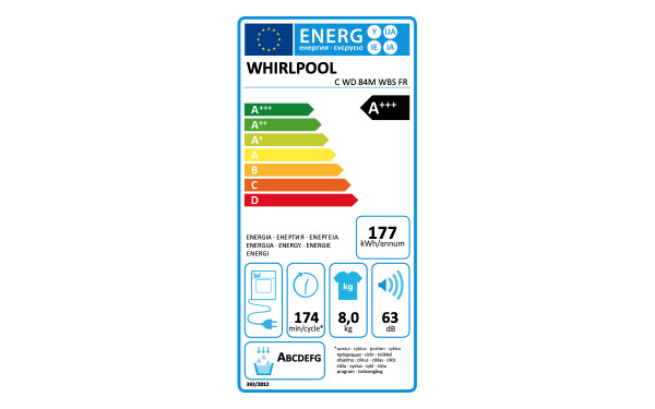 WHIRLPOOL CWD84MWBSFR - &Eacute;tiquette &eacute;nergie