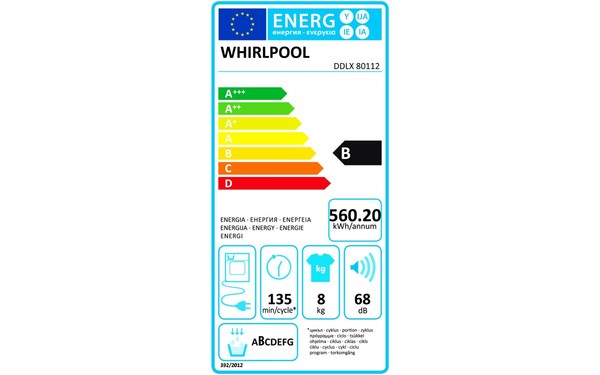WHIRLPOOL DDLX 80112 - &Eacute;tiquette &eacute;nergie