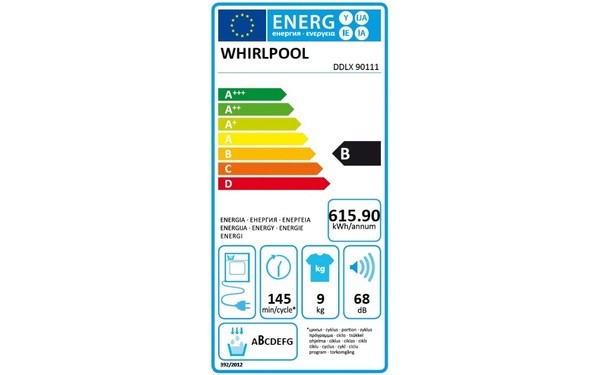 WHIRLPOOL DDLX 90111 - &Eacute;tiquette &eacute;nergie