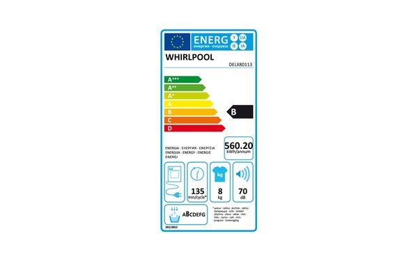 WHIRLPOOL DELX80113 - &Eacute;tiquette &eacute;nergie
