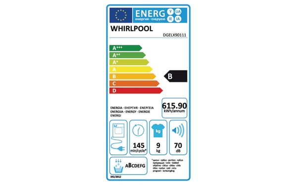 WHIRLPOOL DGELX90111 - &Eacute;tiquette &eacute;nergie