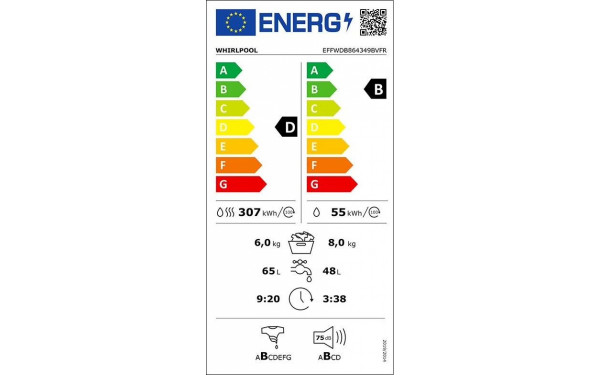 WHIRLPOOL EFFWDB864349BVFR - &Eacute;tiquette &eacute;nergie v2